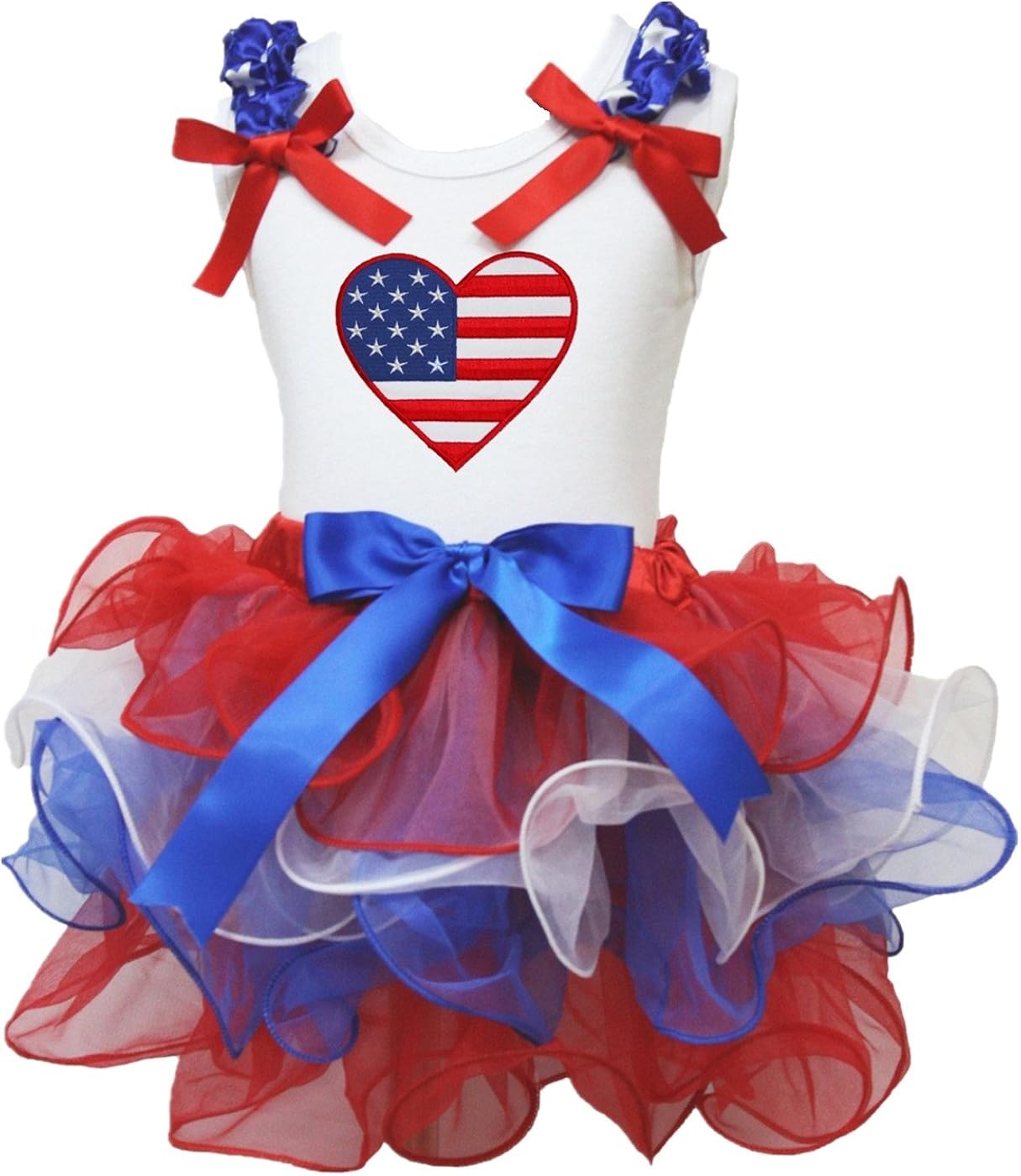 Petitebella USA Heart Shirt Petal Skirt Outfit Nb-8y: Clothing, Shoes & Jewelry