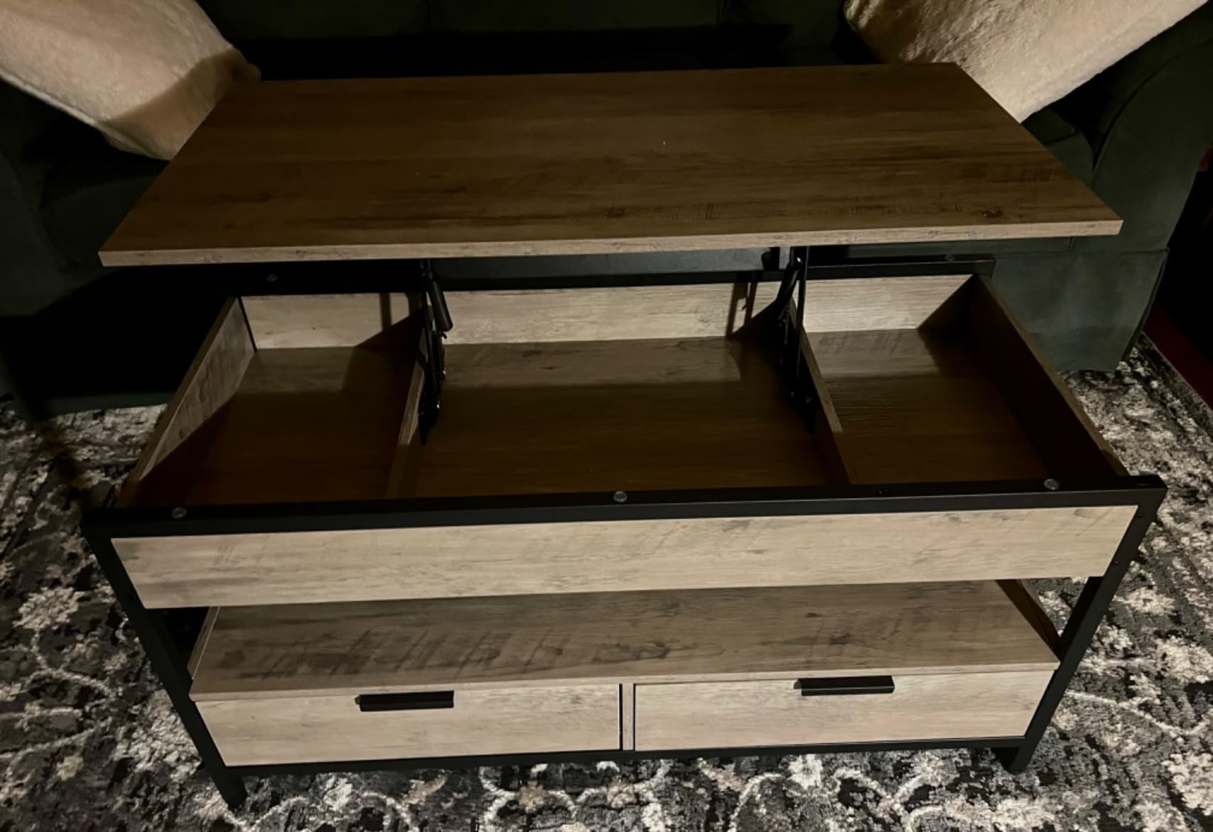 $26/mo - Finance VASAGLE Lift Top Coffee Table with Storage Drawers and ...