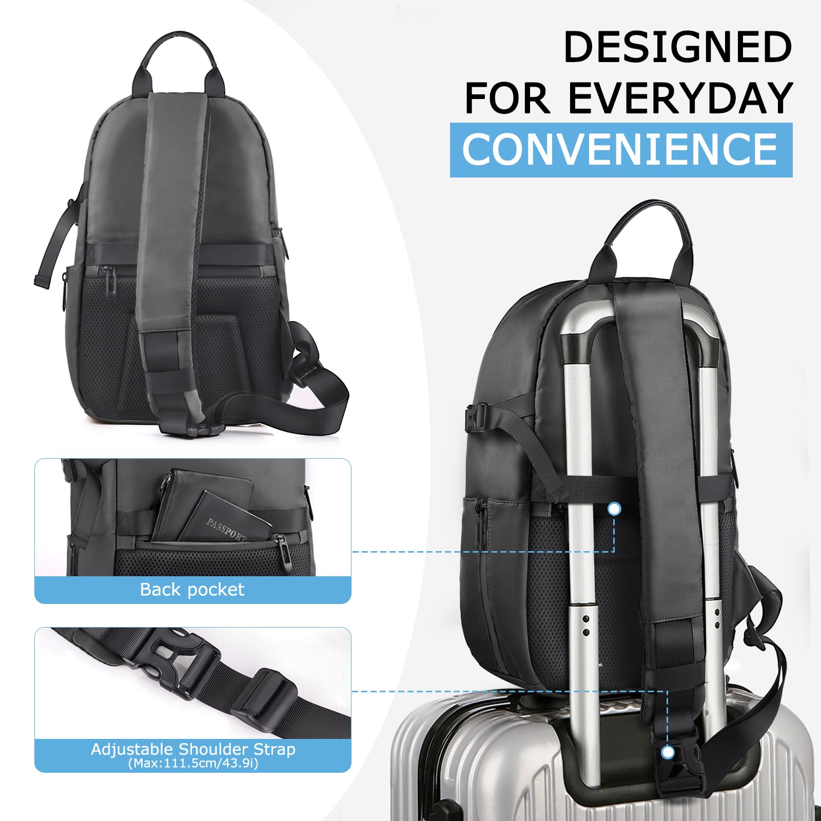 Camera Sling Bag for Photographer– Waterproof Crossbody Camera Bag with Fast Access Pockets, Thick Shockproof Photography Backpack with Tripod Holder, DSLR camera bag for Nikon/Sony/Canon