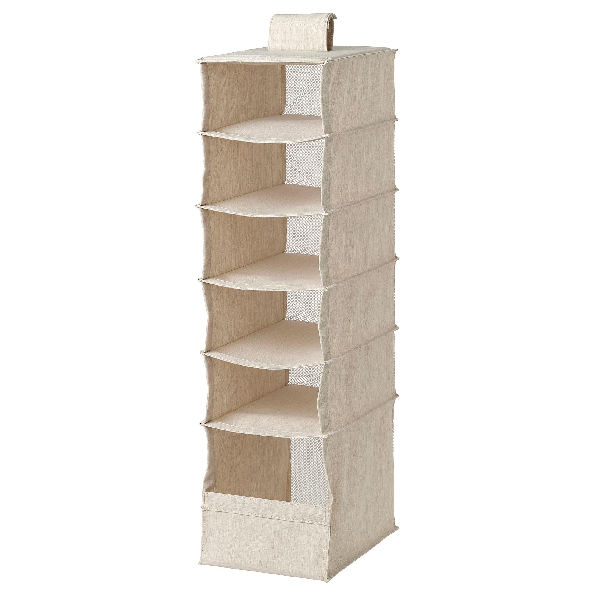 Rangement suspendu PURRPINGLA beige meuble de rangement en tissu souple