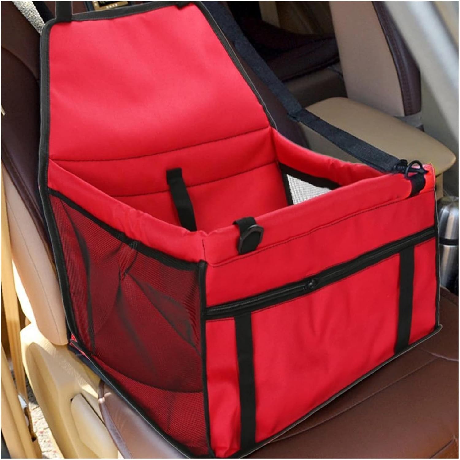 Pet Car Seat Breathable Cat and Dog Travel Bag Basket Pet Sling Hanging Bag Small Dog Cat (Pink 45 X 35 X 25cm)