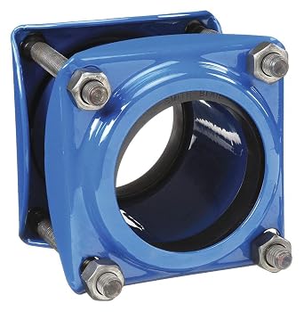 Smith-Blair Ductile Iron Pipe Coupling, Carbon Steel Bolt, 4 Bolts, 5" Length, 4" Pipe Size