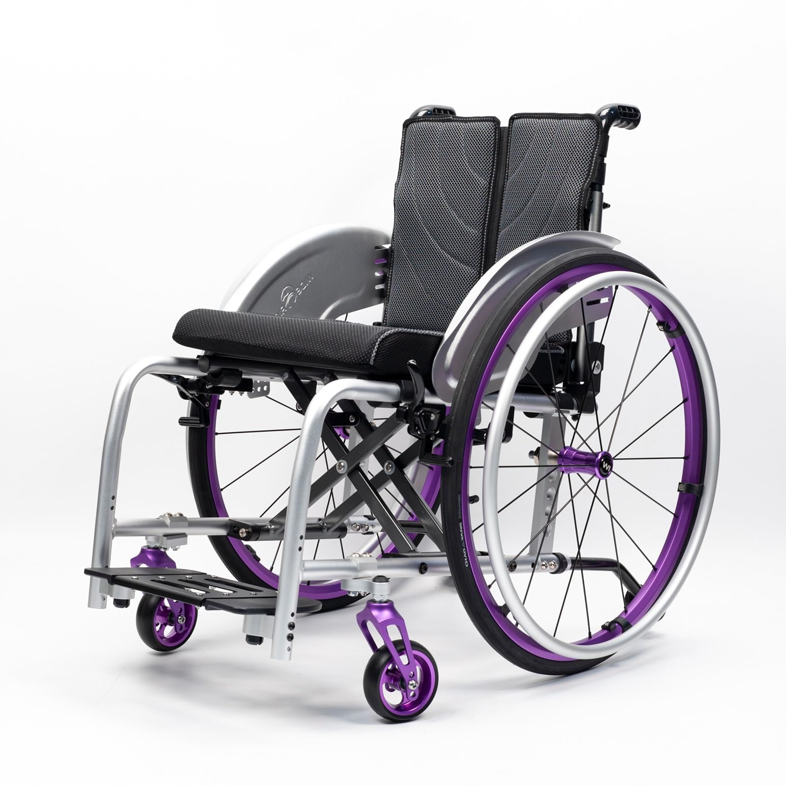 Silla de Ruedas Deportiva Plegable con Ruedas Todoterreno, Freno de Mano, Sistema antivuelco, portátil, de Aluminio y Manual, para Adultos y Personas Mayores.