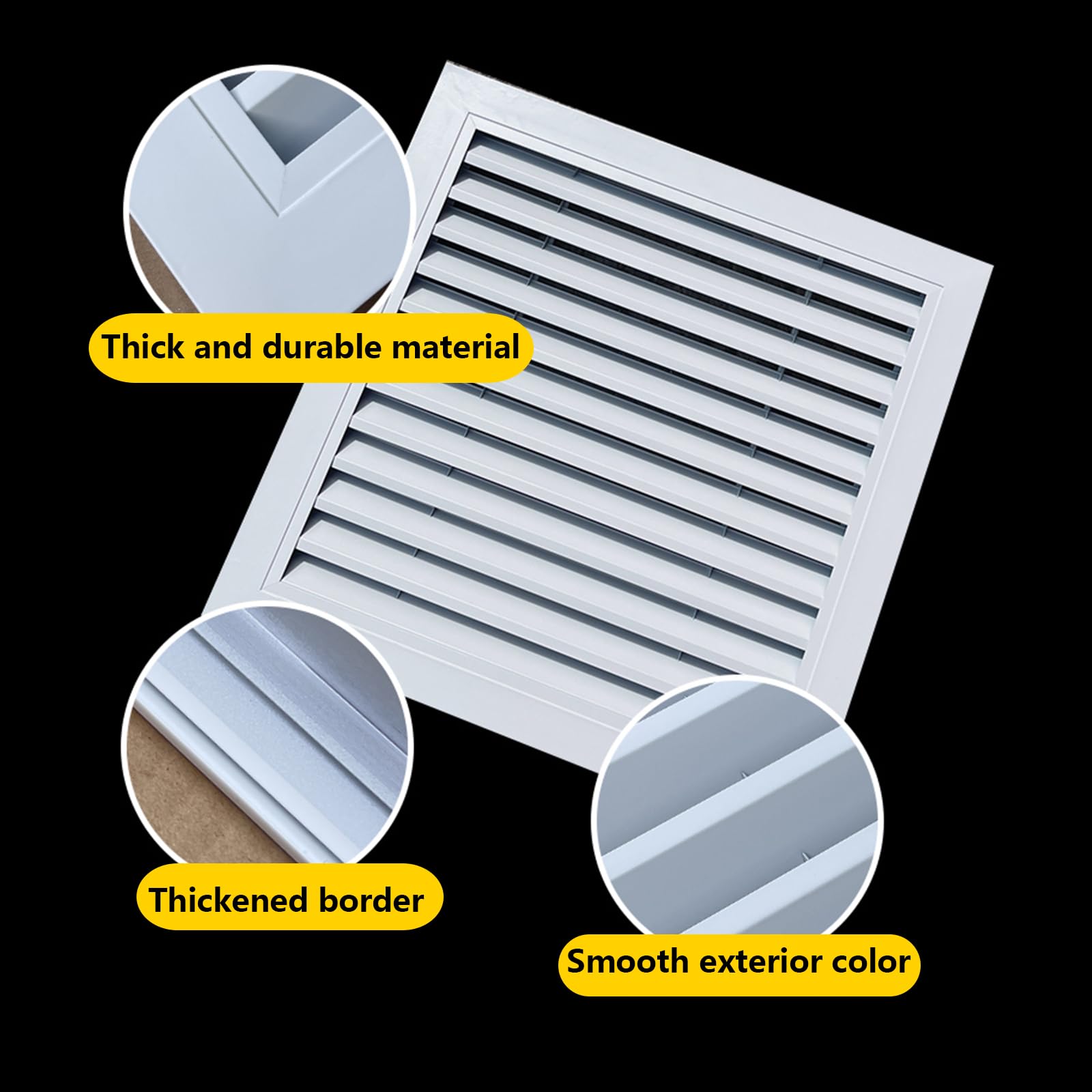 Cubiertas de ventilación cuadradas de aluminio para paredes, sistemas de ventilación de rejillas HVAC y rejillas de retorno reguladores de ventilación ajustables para un control óptimo del flujo de
