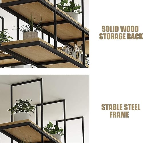 Miniatura 5 de Wall Shelves Ceiling Shelf Industrial Retro Ceiling Floating Shelves,Iron Solid Wood Flower Stand Hanging Storage Rack for Display,Books,Storage &