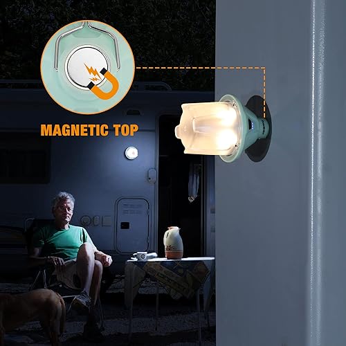 Miniatura 5 de EverBrite Linterna de campamento de 450 lúmenes, linterna de campamento recargable USB C con parte superior magnética y gancho para colgar, 5 modos