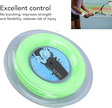 Tennis String - String Set and 200m Reel Polyester | High Elastic Racket 200M for Training Fluorescent Green with Optimal Control Softness Power Enhances Performance