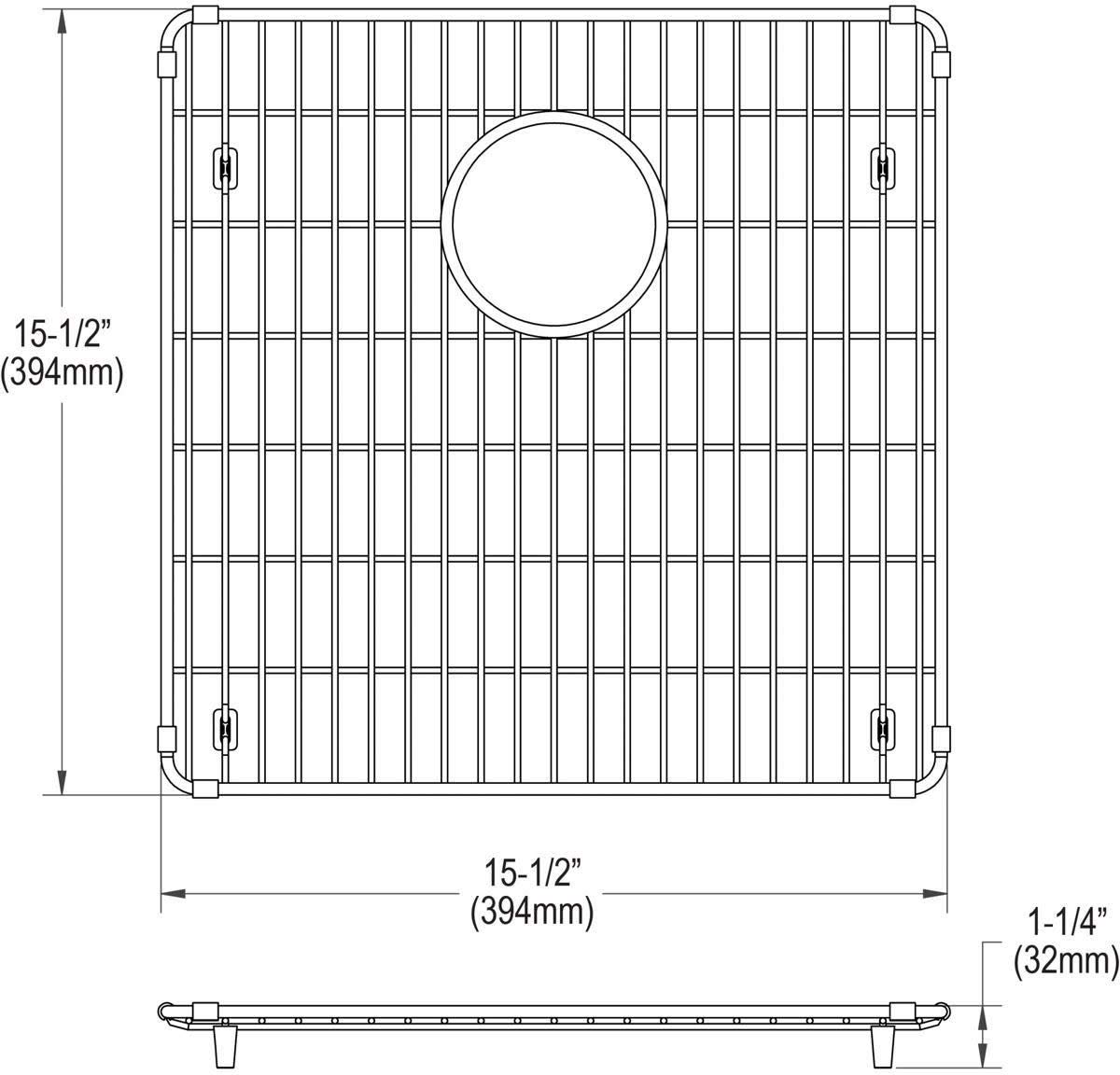 Elkay CTXBG1515 Crosstown 15-1/2" L x 15-1/2" W Stainless Steel Basin Rack, Stainless Steel, 15-1/2" x 15-1/5.1 cm x 1-1/4" - Image 2