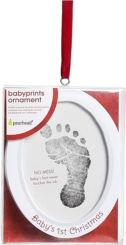 Miniatura 101 de Pearhead Baby’s First Christmas Wooden Picture Frame Ornament, Newborn Milestone Keepsake Photo, Holiday Gift For New and Expecting Parents, Rustic