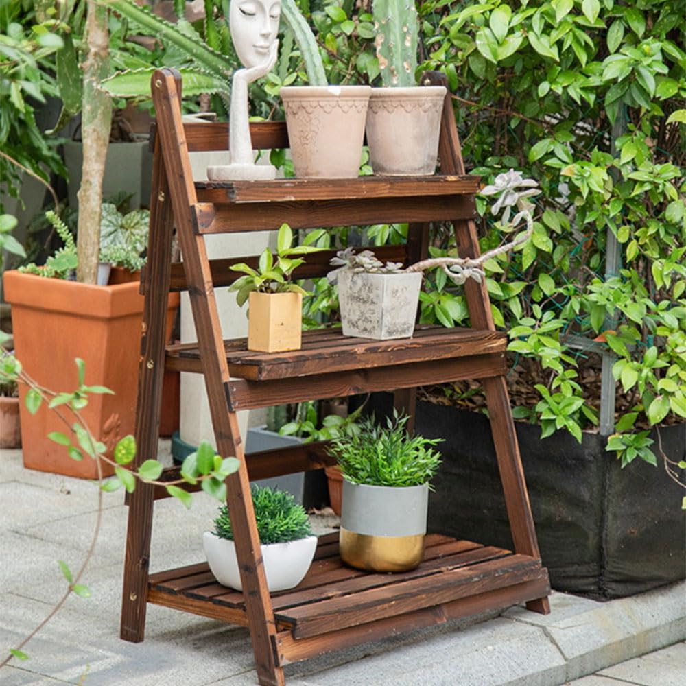 Amazon.co.jp: 植物スタンド 木製 植物スタンド トレリス 屋内 屋外 3