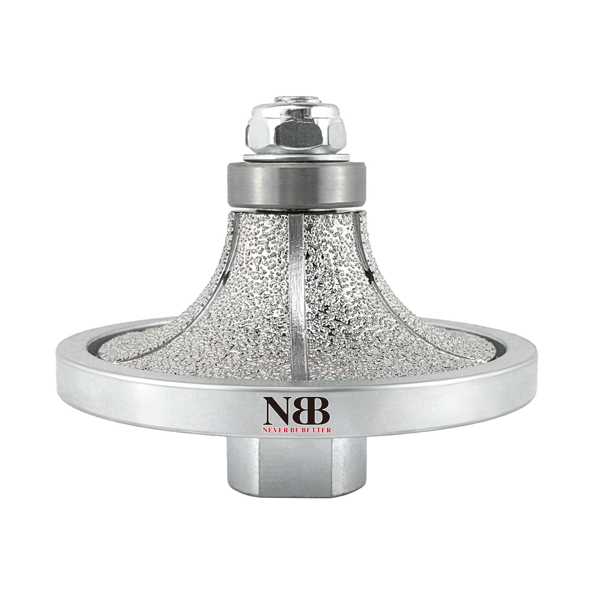 NBB Roue profilée diamantée, fraise foret toupie diamant, Roue de profil diamant, mèche pour profiler carreaux porcelaine céramique granit marbre pierre, pour meuleuse d'angle(Half-Bullnose B25)