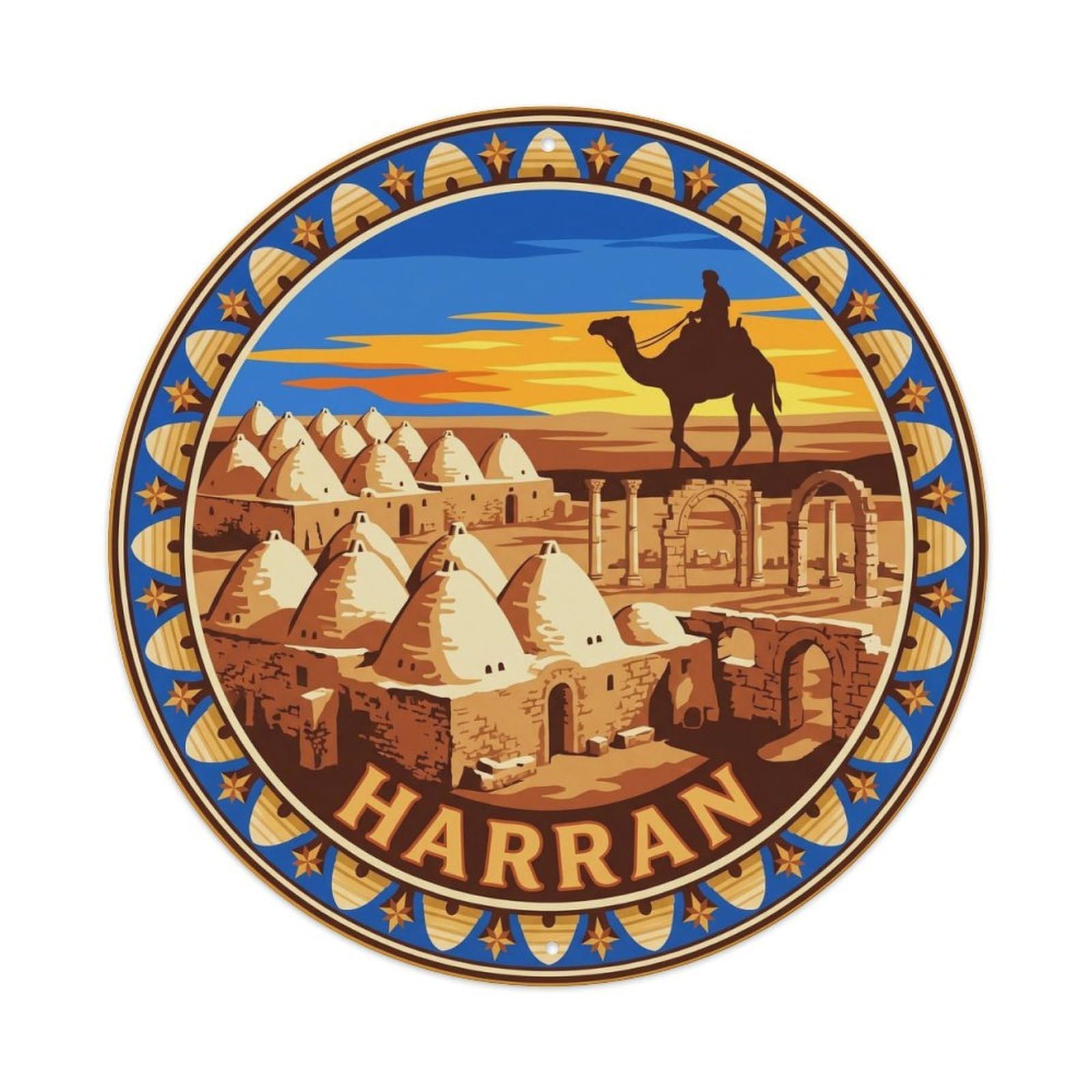 Harran Beehive Houses Mesopotamia Anatolian Graphic Metal Tin Sign
