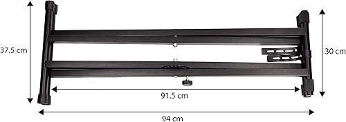 Miniatura 23 de Taburete resistente RockJam Xfinity con doble X para piano, premontado, con correas de bloqueo
