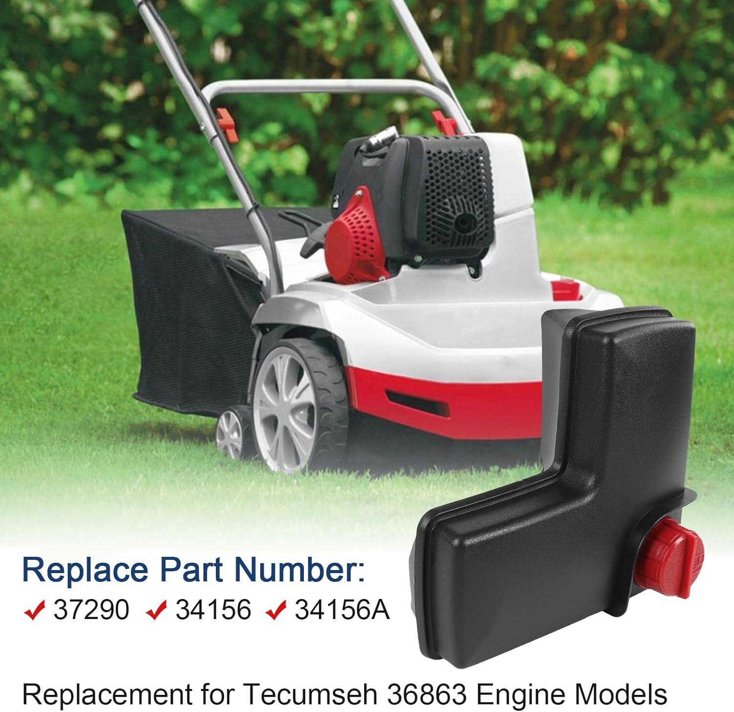 36863 Fuel Gas Tank Compatible With Lawn & Garden Equipment Engines Replacement For Tecumseh 36863 36752 Fits OHH45, OHH50, OHH55, OHH60, OHH65, OHSK55