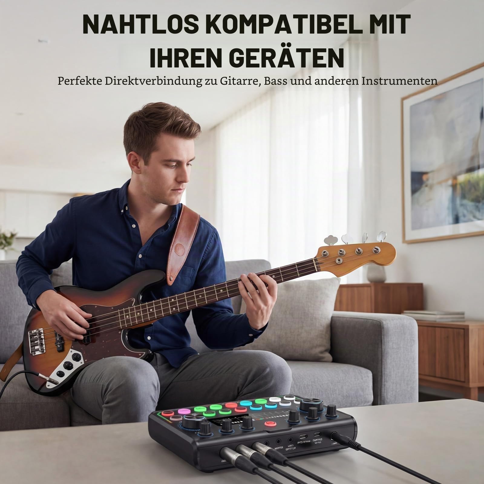 Podcast Equipment Bundle - Podcast Mikrofon Set, Mixer Kit mit Live Soundkarte, for Streaming Singing Podcasting Recording, Compatible with Phone PC Laptop