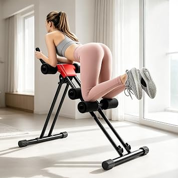 Ab Workout Equipment, Adjustable Ab Machine Full Body Workout for Home Gym Fitness, Ab Trainer Exercise Equipment for Abdominal Exercise & Strength Training, Foldable Waist Trainer