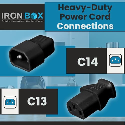 Miniatura 2 de Cable de alimentación C14 a C13, azul, 15A, 250V, 143 SJT, 2 pies