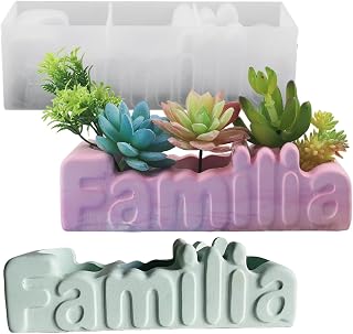 Letter Shaped Plaster Flower Pot Silicone Mold Succulent Planter Vase Concrete Mold Storage Box Epoxy Resin Cement Clay Mould