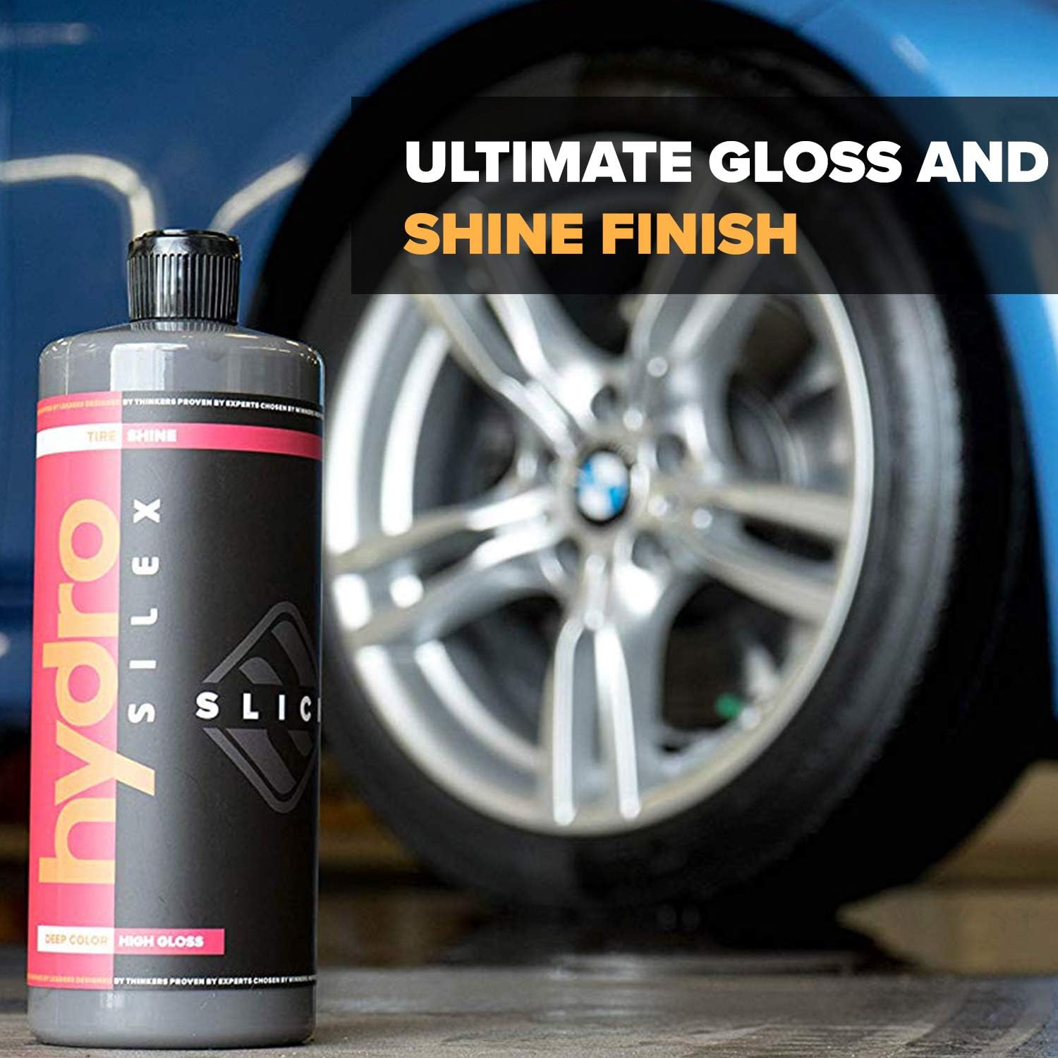 HydroSilex Car Tire Shine Gel and Conditioner. SIO2 & Black Dye Infused, No Sling Formula. Enhances Tires Color & Finish, Leaves Your Tires Looking Clean For Weeks. (16oz) - Image 2