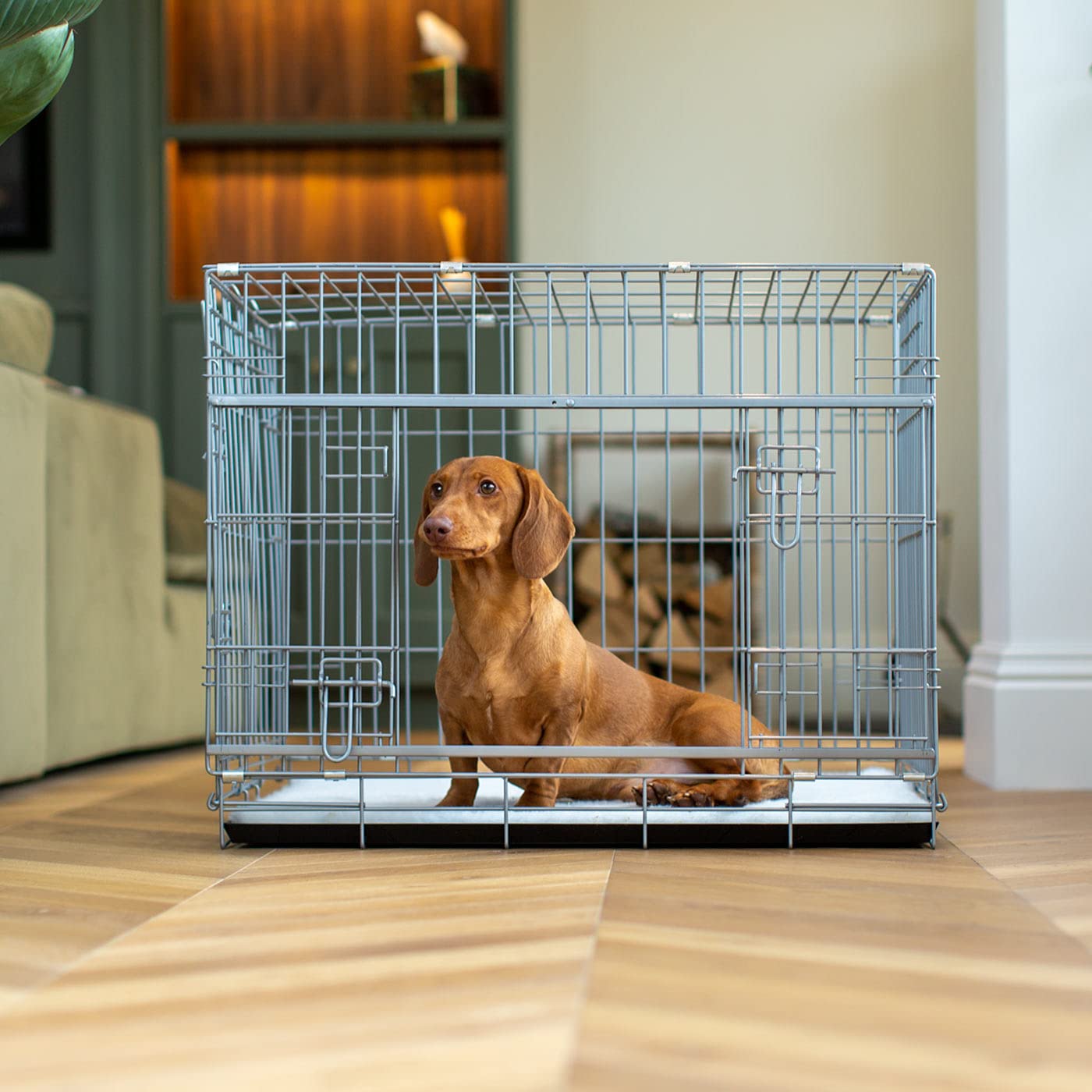 Lords & Labradors Drzwi przesuwne dla psów szara skrzynka (M)