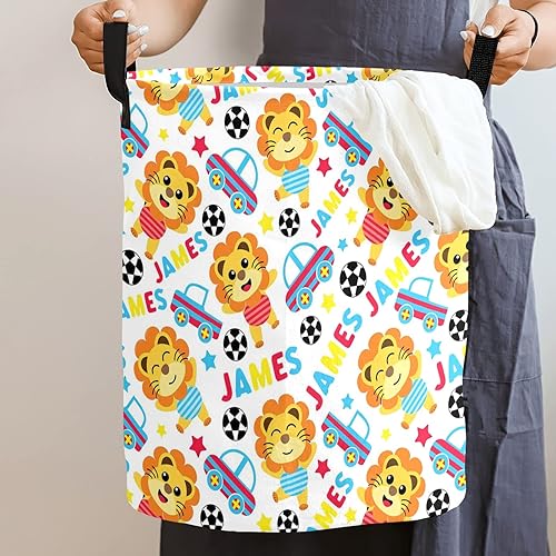 Miniatura 5 de Cesta de lavandería personalizada para bebés para niños y niñas, cesta de lavandería personalizada con asa, organizador plegable, organizador de