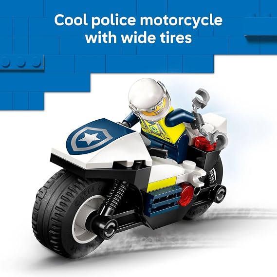 LEGO City Police Motorcycle Chase Building Toy for Kids - Pretend Play Building Blocks for Boys & Girls, Ages 4+ Preschool Learning Toy W/Police & Crook Minifigures - Gift for Birthdays - 60455