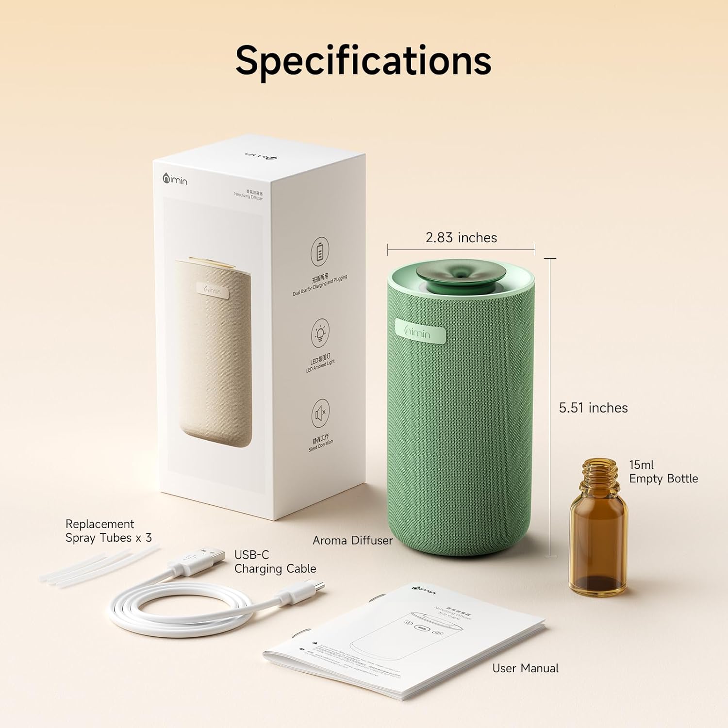 Waterless Cordless Essential Oil Aromatherapy Diffuser - Dual Home/Car Mode with Auto Start-Stop, Strong/Light Scent Adjustment, Air Freshener for Office, Car, Compatible with 5/10/15ml Bottles - Image 9