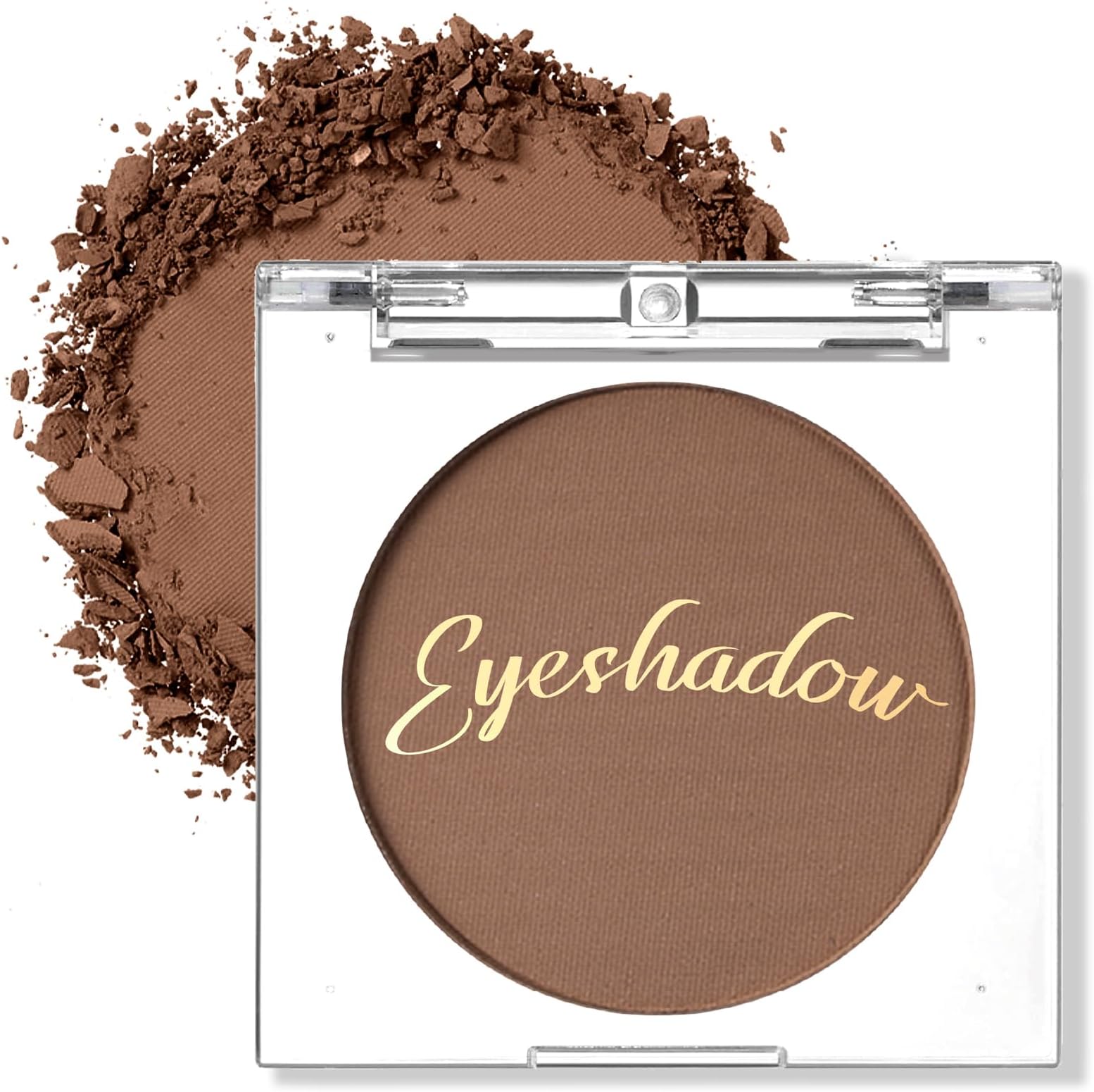 Single Matte Eyeshadow Palette, Velvet Eye Shadow Compact Powder Primer Base Makeup, Ultra-Blendable, Fine Smooth Powder, Long-Lasting, Waterproof, 15# Cocoa Brown