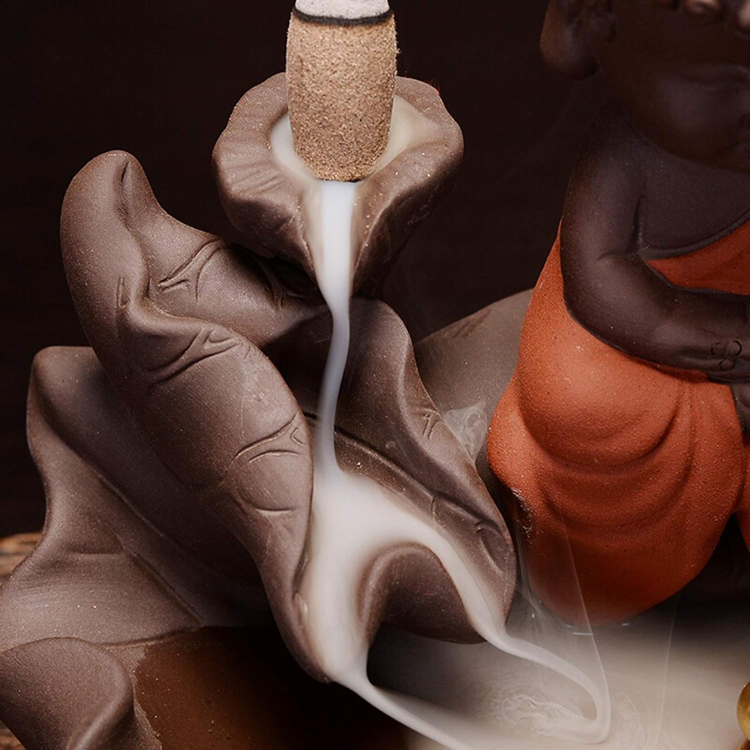 Incense Burner Creative Lotus Backflow Incense Burner Ceramic Backflow Incense Holder Ornaments Smoke Backflow Crafts Gifts Home Decor Incense Holder (Color : B) (C)