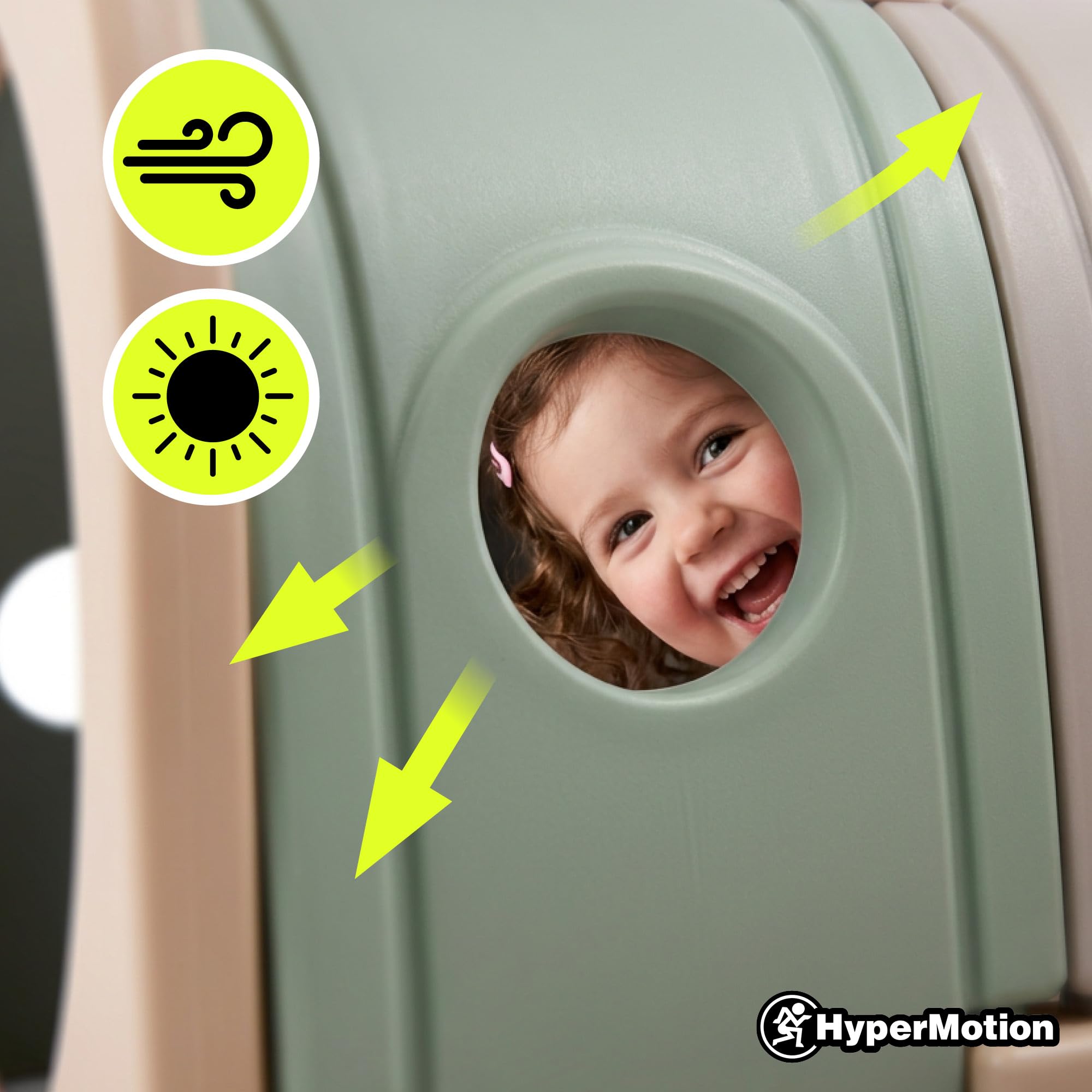 HyperMotion Tunel dla Dzieci Gąsienica HDPE Dom Ogród 190 cm | Pastelowy tunel z trwałego HDPE rozwija sprawność, koordynację i wyobraźnię podczas zabawy w domu oraz ogrodzie.