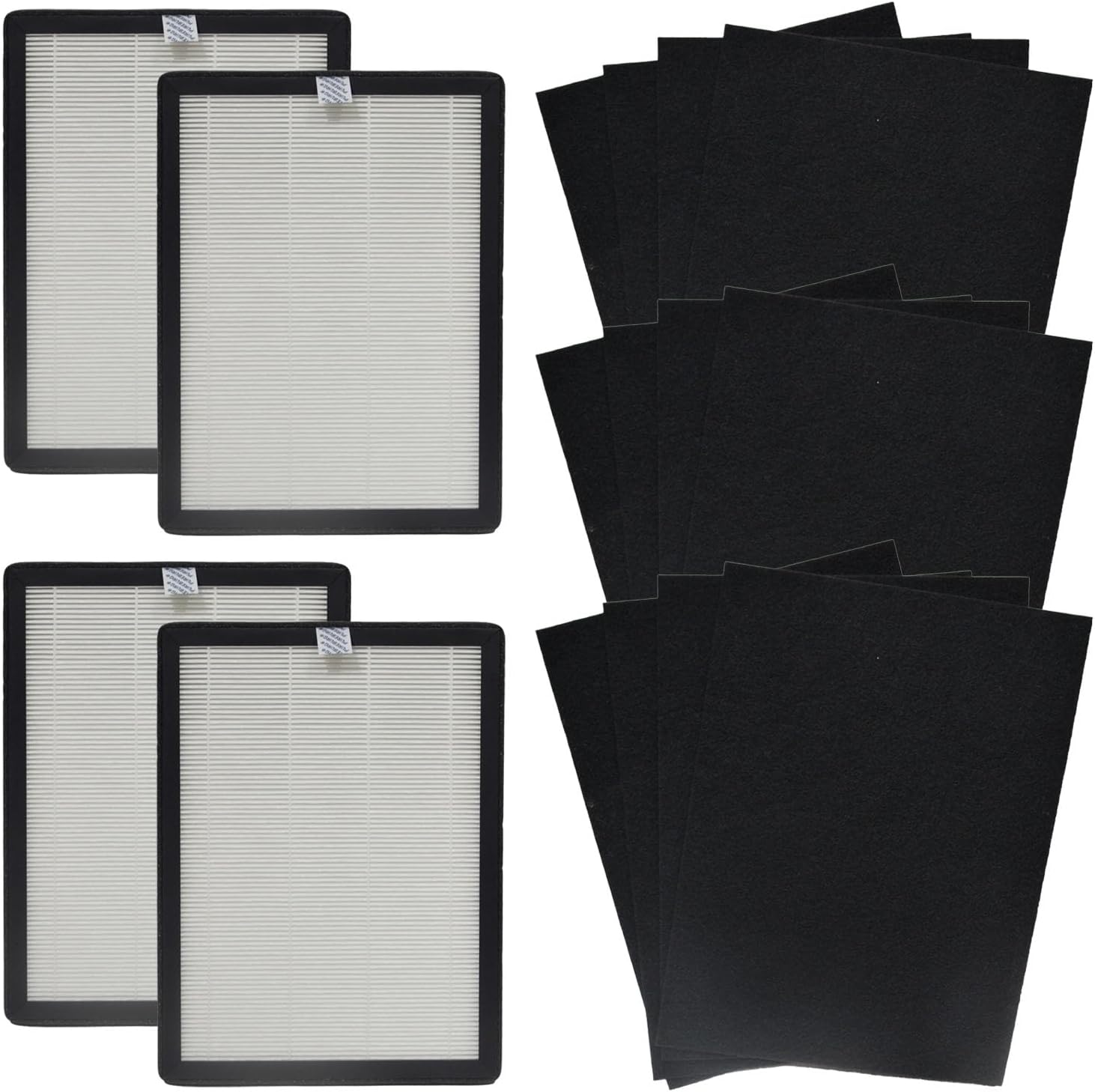 PUREBURG Replacement Filter Compatible with VEVA ProHEPA 9000 Air Purifier, 4 Pack H13 HEPA & 12 Activated Carbon Pre-Filters For Air Clean Dust VOCs Odor Replacement
