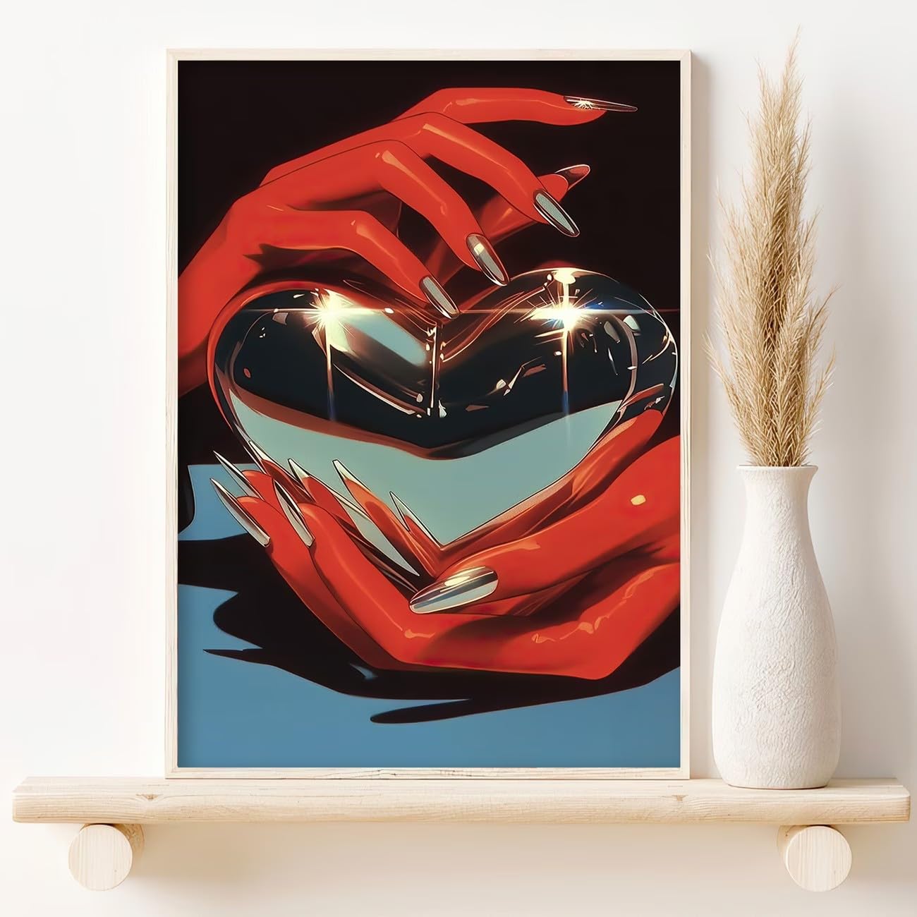 CHAOJIART Plakat ścienny na płótnie z naciągniętymi rękami, idealny do dekoracji kawiarni, sypialni, łazienki lub innego pomieszczenia (60 x 80 x 3 cm/bez ramki).