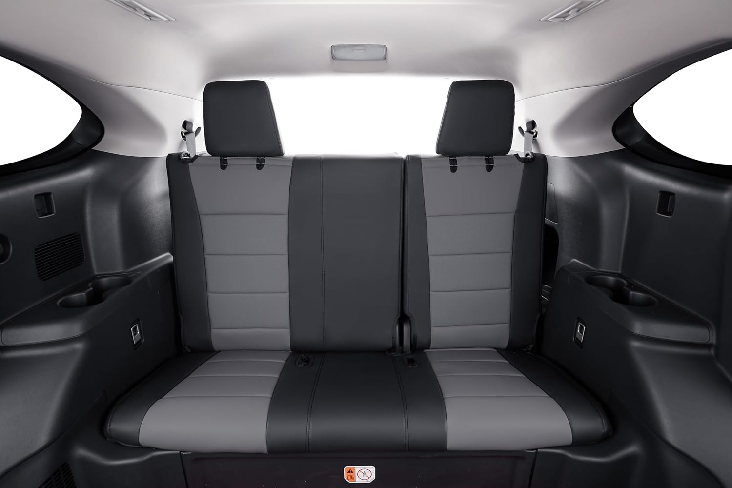 coverdream Highlander Leather Seat Covers Full Set for 2020-2026 Toyota Highlander SUV Seat Cushion,2nd-Row 40/60 Split Bench Seats,Fully Covered,Luxury Waterproof Car Seat Protector (Black/Gray)