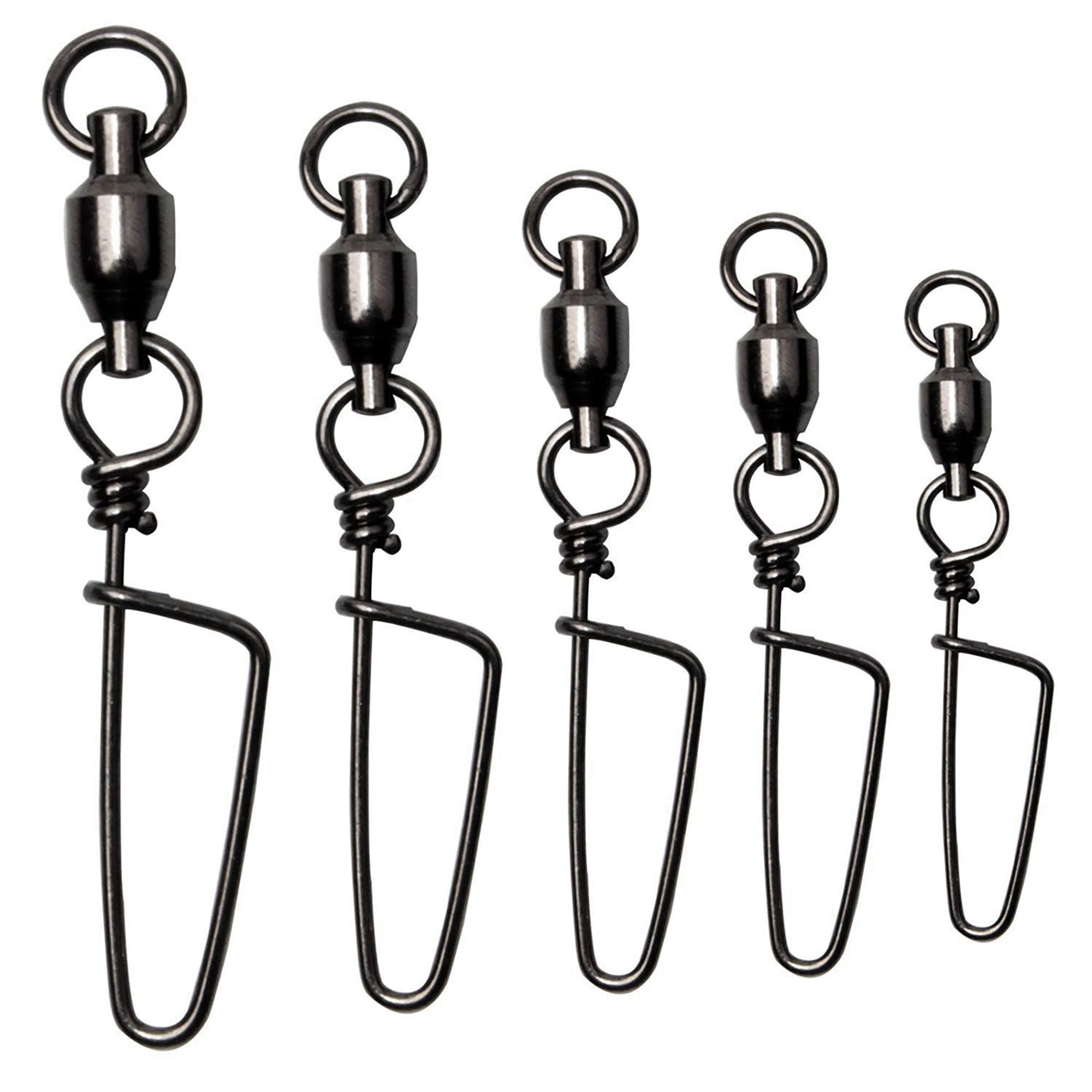 Confezione da 5 girelle da pesca, 8 mm, in ottone, resistenti, con connettori in rame, per acqua dolce e salata