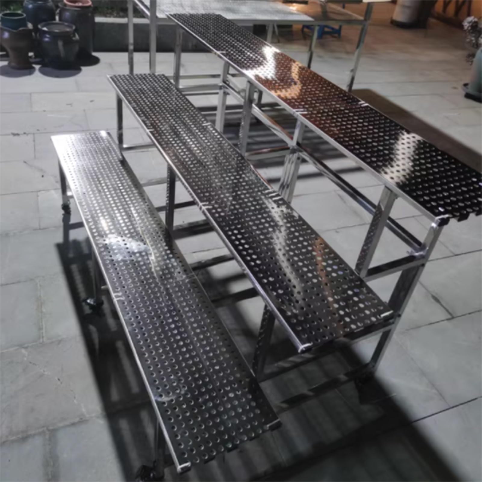 VXHCS Lochblech Edelstahl Mehrzweck-Blech 0,8mm Geländer Balkon Sicherheitszaun Gartendekoration Zaun(0.46x1m)