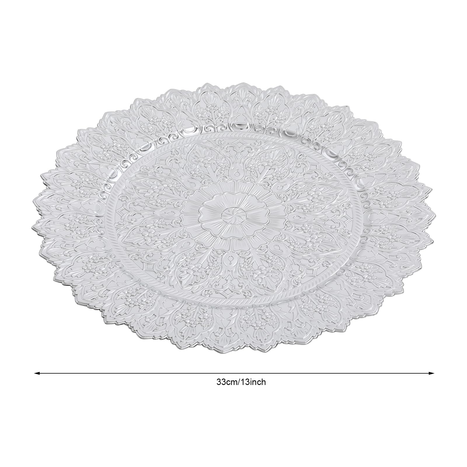Zestaw talerzy w stylu vintage, 50 sztuk, 33 cm, PP, wysokiej jakości dekoracja stołu, talerze z wgłębieniami na podłogę słoneczną i gładkimi krawędziami, na wesele, imprezę, uroczystości