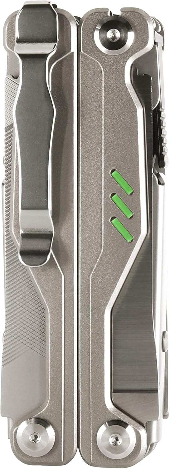 Triton™ Titanium Multi-Tool, Multi Tool Pliers with Wire Cutters, Stainless Steel Multitools with Saw, Scissors, Screwdriver, Folding Multitool for Camping, Hiking, Survival, Gift Idea (Plain)