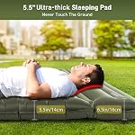 Double Camping Sleeping Pad 5.5", Elegear CumbreX™Self Inflating Air Sleeping Mats with Pillow Built-in Foot Pump, Inflatable Camping Mattress Compact for Tent,Cot Backpacking,Hiking,Camp,Travel,Green