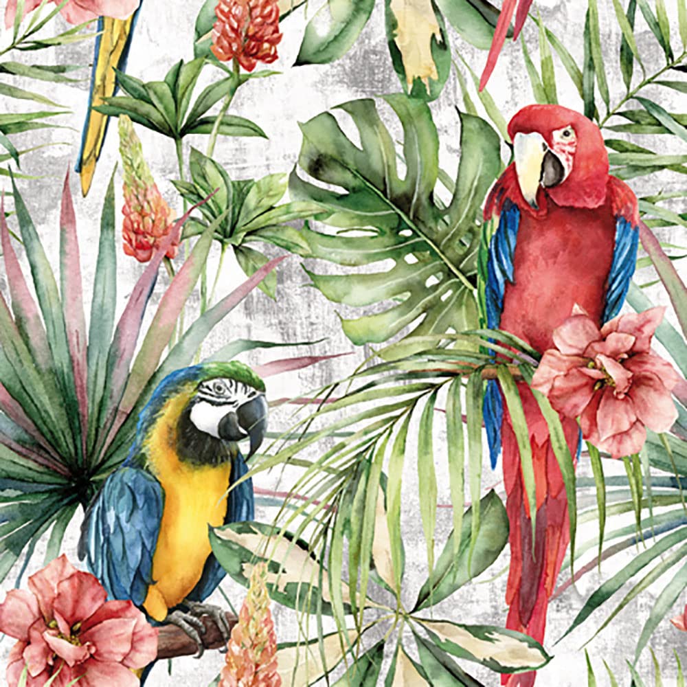 Anniversary House Tiflair Tropical Macaw Parrots Luxury Lunch Napkins | 3 Ply | PJ340051