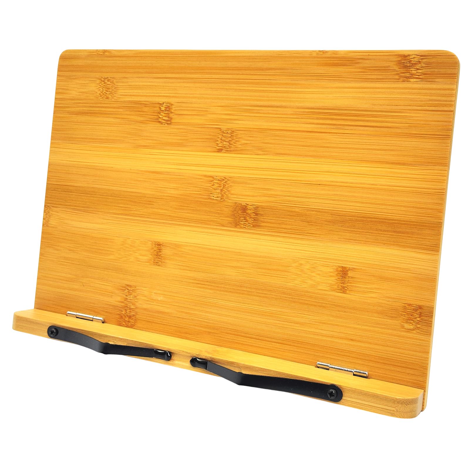 Photo 1 of (15.4 x 11 Inch) Large Book Stand for Reading Hands Free,Recipe Cookbook Holder for Kitchen Counter,Textbook Stands for Heavy Thick Books,Bamboo Holders for Bible,Tablet,Law School,Drawing