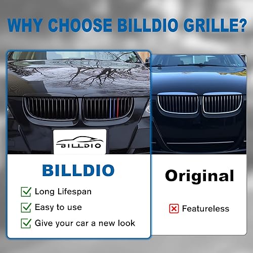 Miniatura 60 de Rejilla frontal negra brillante compatible con BMW Serie 3 G20 2019 2020 2021 2022 316i 318i 320i 328i 330i 330i 335i 340i Doble lamas negro
