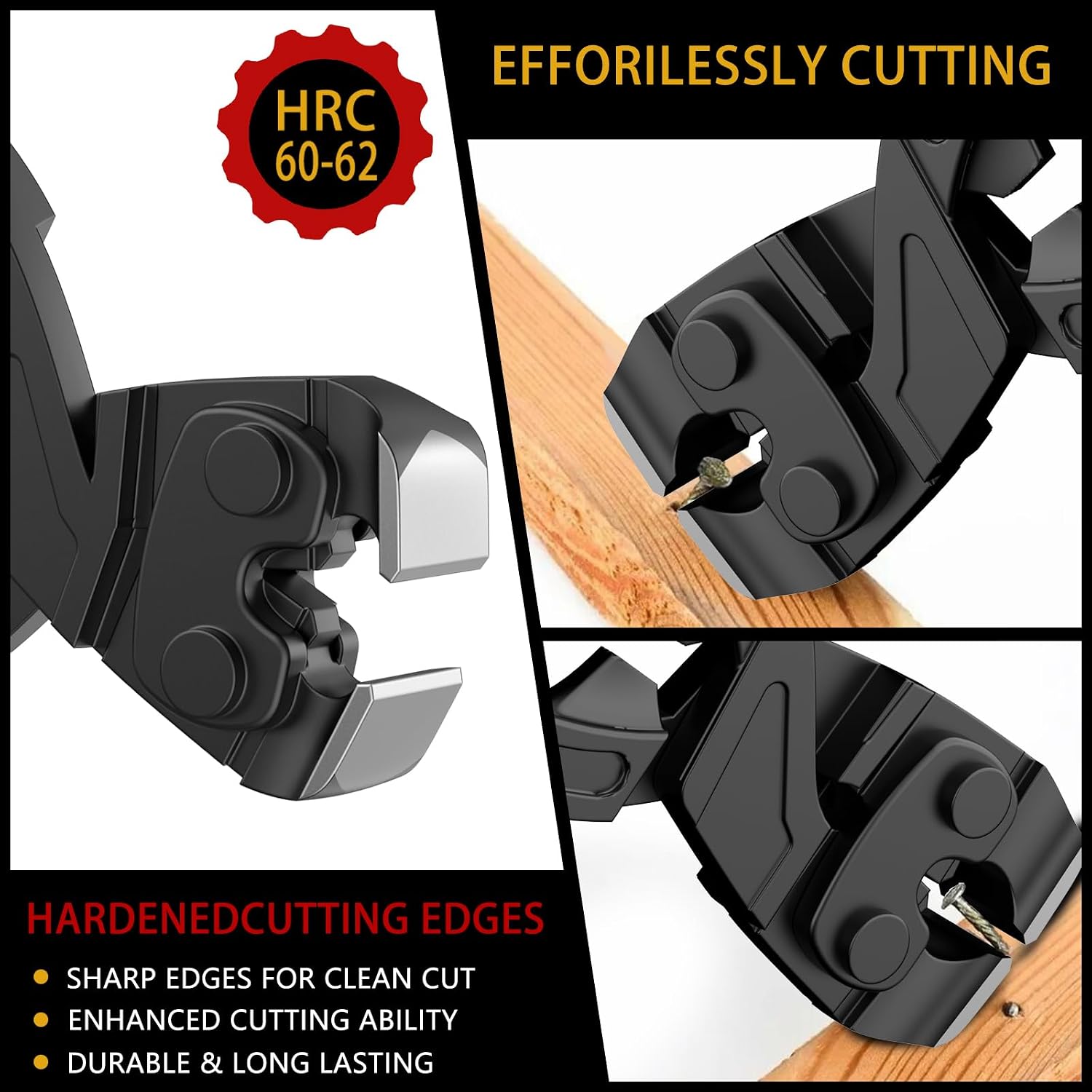 8-Inch Nail Puller Pliers, High-Leverage End-Cutting Pliers—Red | Durable CRV Steel Ergonomic Handle Nail Removal Tool with Non-Slip Grip for Pulling and Cutting Nails, Small Bolts, and Wires
