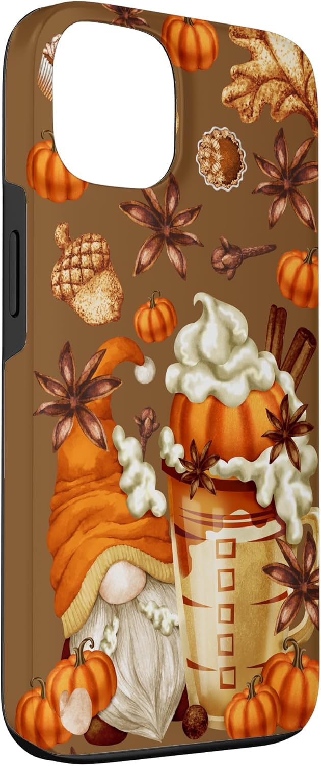 iPhone 13 Funny Pumpkin Spice Accessories for Women Cute Fall Gnome Case