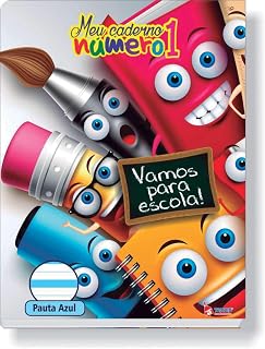Caderno Caligrafia Capa Dura Numero 1 Pauta Azul 40 Folhas 70g. - Pacote com 05 Tamoio, Multicor