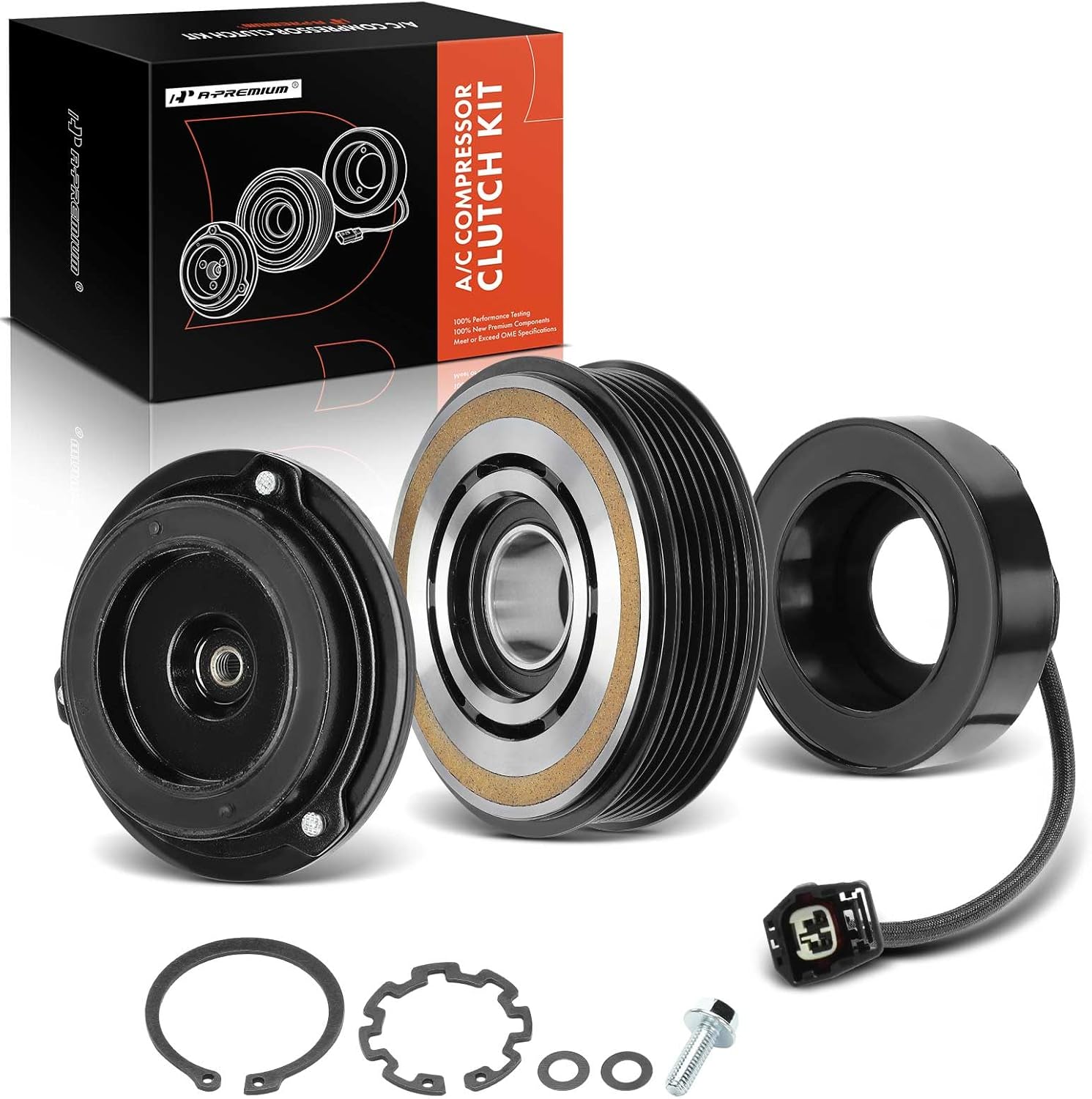 A-Premium Air Conditioner AC Compressor Clutch Kit Compatible with Chevrolet Traverse 2009-2012 3.6L & GMC Acadia 2007-2012 3.6L & Buick Enclave 2008-2012 3.6L & Saturn Outlook 2007-2010 3.6L