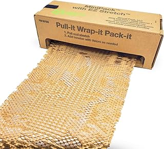 IDL Packaging HexcelWrap Cushioning Kraft Paper 15.25" x 300' in Self-Dispensed Box – Eco-Friendly Honeycomb Alternative to Bubble Wrap – Innovative Packing Paper Roll for Shipping and Moving