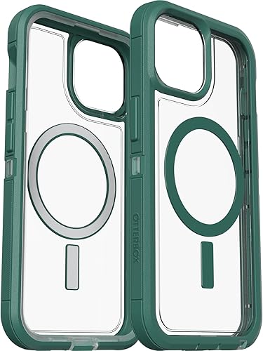 Miniatura 6 de OtterBox Funda transparente para iPhone 15, iPhone 14 y iPhone 13 Defender Series XT, terciopelo Evergreen (transparente), sin pantalla, resistente,