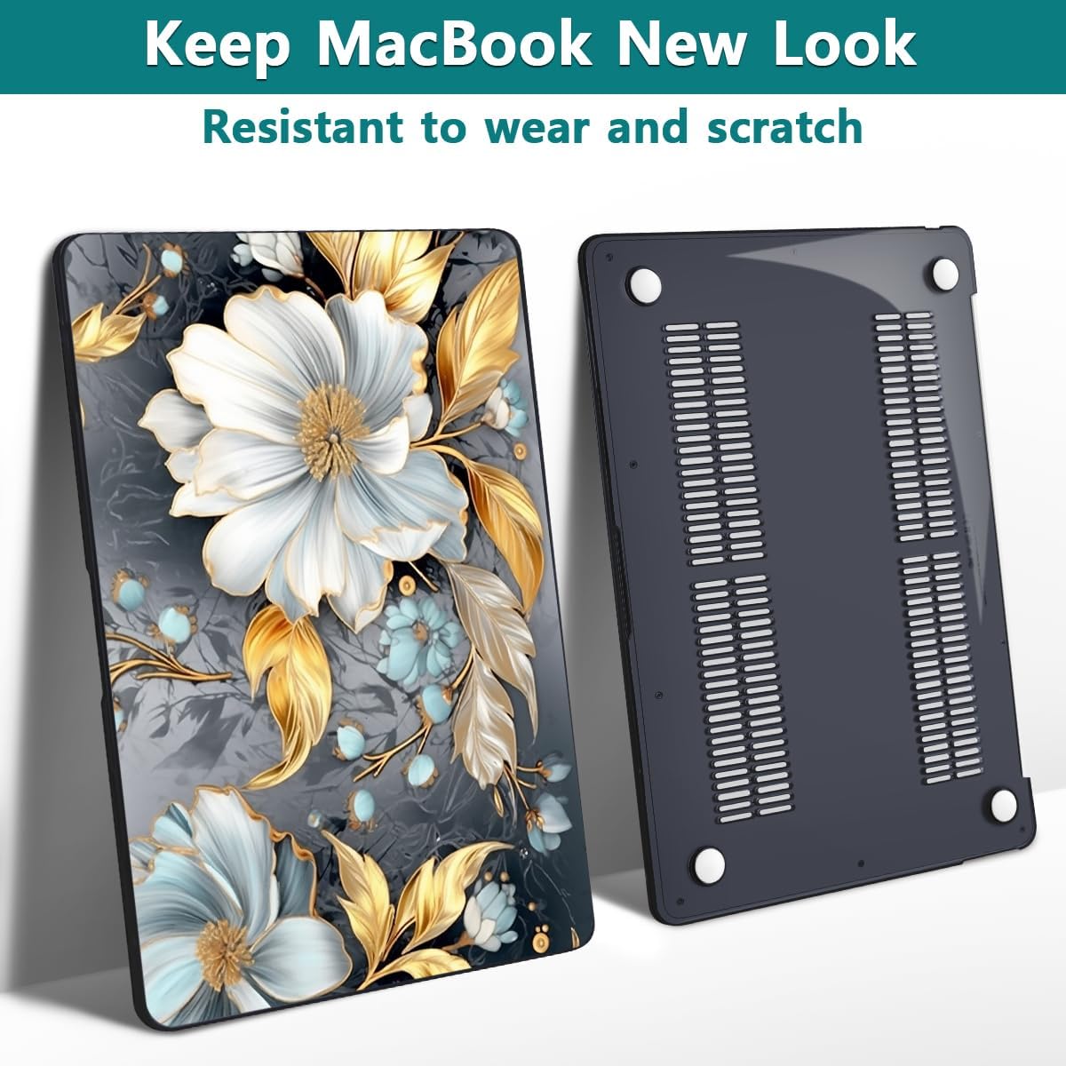 Teryeefi Pattern Hard Case Compatible with MacBook Air 13 inch Case 2021-2018 M1 A2337 A2179 A1932 with Retina Display, Plastic Hard Shell + Keyboard Cover + Screen Protector, W-Modern Abstract Art