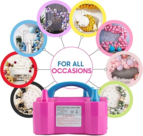 Miniatura 6 de OWill Bomba eléctrica de globo de 600 W para inflado rápido, ideal para aire, portátil y eficiente bomba de globo eléctrica como alternativa al