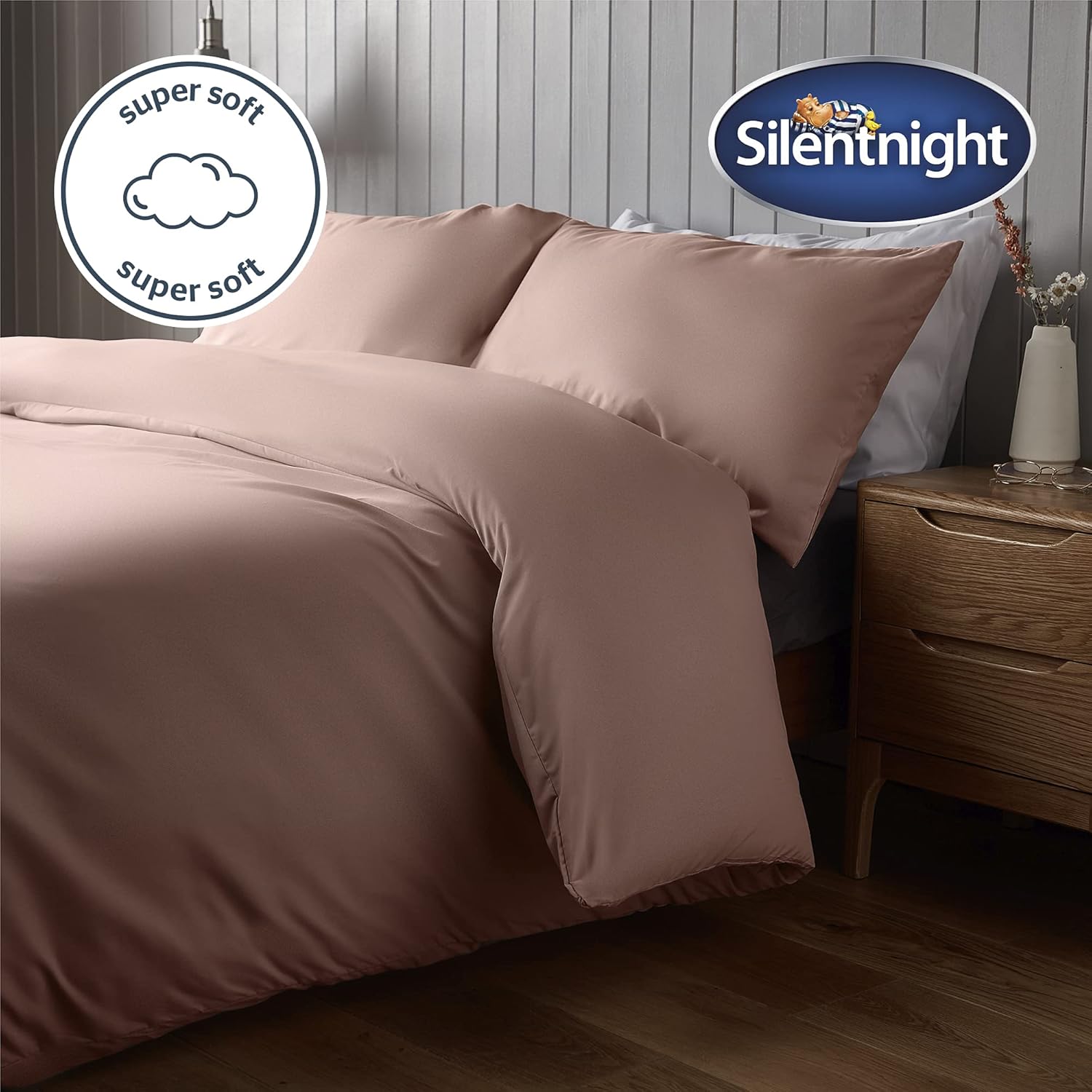 Silentnight Supersoft Duvet Set, Cosy & Comfortable Delicate Touch, Luxurious Easy Care Microfibre with Button Fastening - Image 3